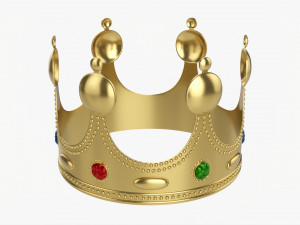 Gold Crown With Jewels 3D Model