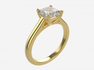 Gold Diamond Ring Jewelry 04 3D Model