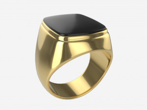 Gold Ring with Stone Jewelry 09 3D Model