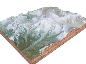 Jongsong Mountain China India Nepal Terrain 3D Model