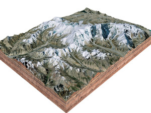 Kongur Tagh Mountain China Terrain 3D Model