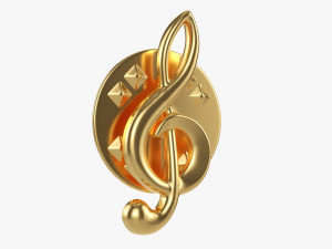 Music Clef Pin 3D Model