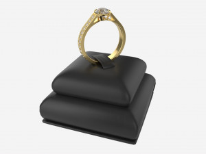 Ring Leather Display Holder Stand 01 3D Model