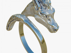 Silver Horse Ring 3D Model